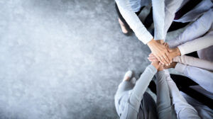 Teamwork hands in