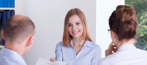 Blond lady meeting picture