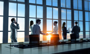 Business meeting in a board room